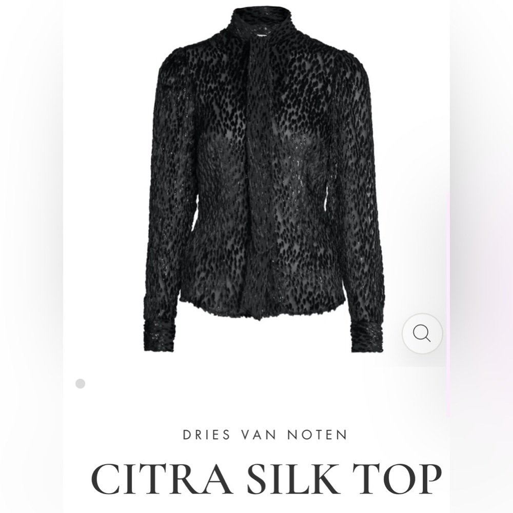 BNWT Dries Van Noten Citra Silk Top